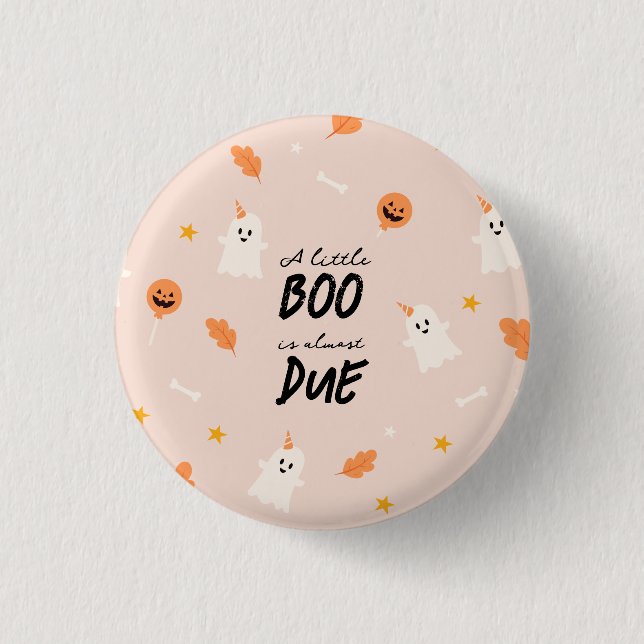 A little boo is almost due baby shower  button (Front)