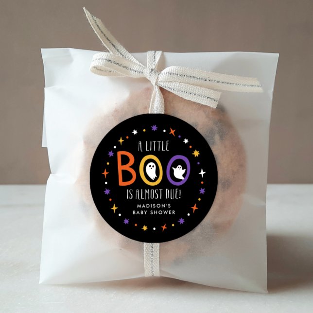 A Little Boo is Almost Due Baby Shower Classic Round Sticker (Creator Uploaded)