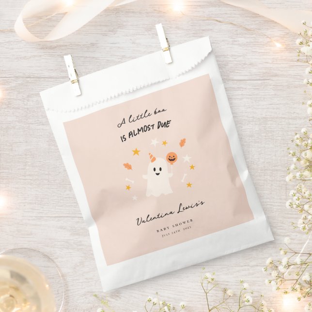 A Little Boo Is Almost Due Baby Shower  Favor Bag (Clipped)