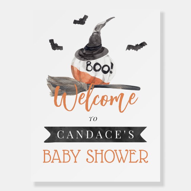 A Little Boo is Almost Due Baby Shower  Foam Board (Front)