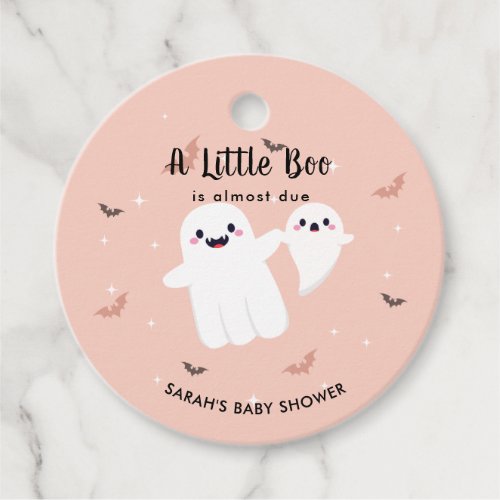  A Little Boo Is Almost Due Baby Shower Ghost Favor Tags