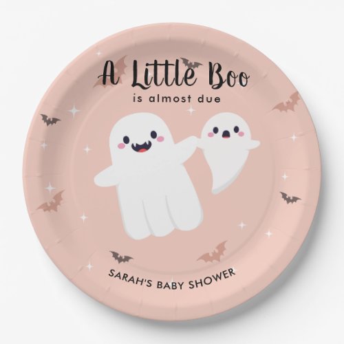  A Little Boo Is Almost Due Baby Shower Ghost Paper Plates