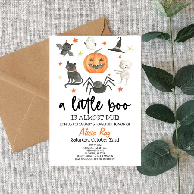 A Little Boo Is Almost Due! Baby Shower Halloween Invitation (Creator Uploaded)