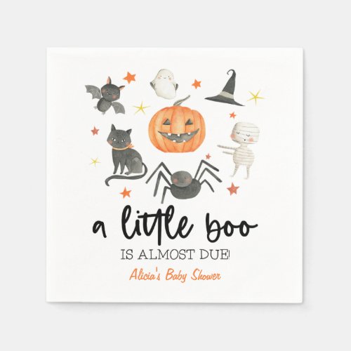 A Little Boo Is Almost Due Baby Shower Halloween Napkins