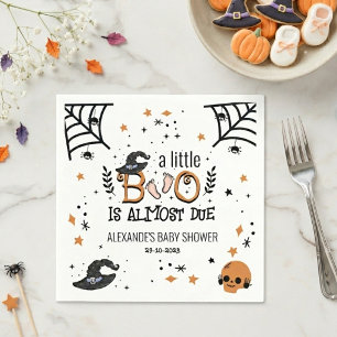 a little boo is almost due Baby Shower Halloween Napkins