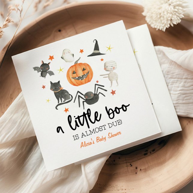 A Little Boo Is Almost Due! Baby Shower Halloween Napkins (Creator Uploaded)