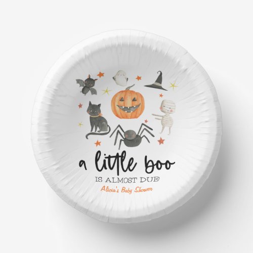 A Little Boo Is Almost Due Baby Shower Halloween Paper Bowls