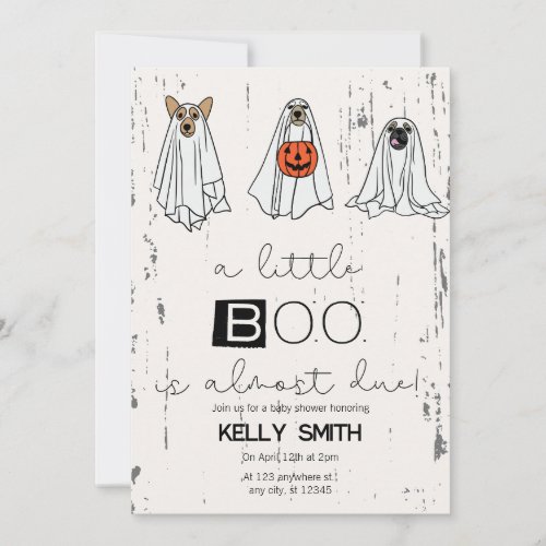 A Little Boo is Almost Due Baby Shower Invitation