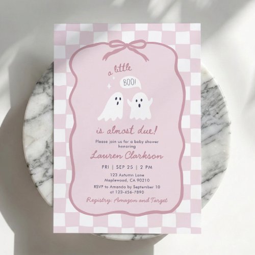 A Little Boo Is Almost Due Baby Shower Invitation