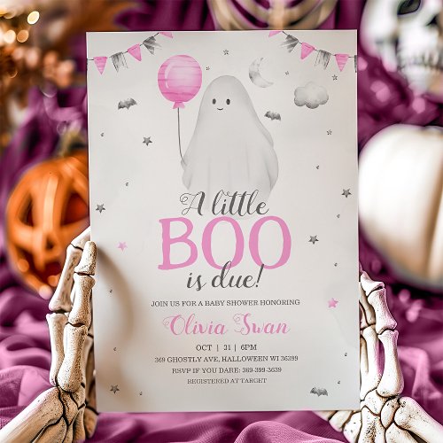 A Little Boo is Almost Due Baby Shower Invitation