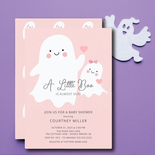 A Little Boo Is Almost Due Baby Shower Invitation