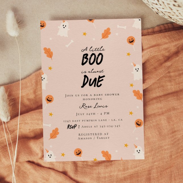 A little boo is almost due baby shower  invitation (Creator Uploaded)