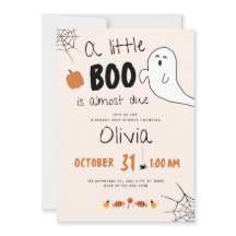 A little Boo Is Almost Due baby shower invitation