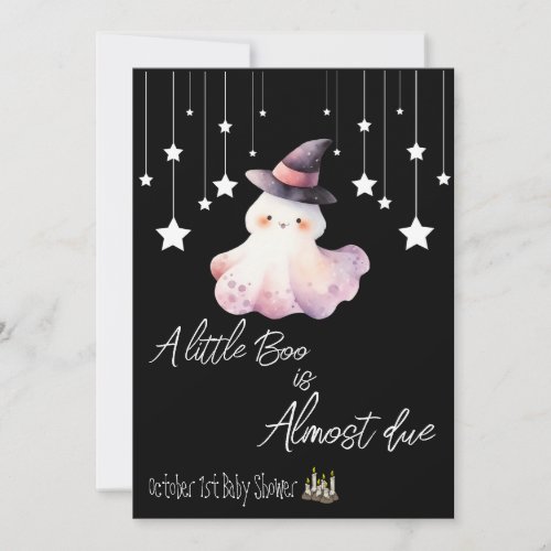 A little boo is almost due baby shower Invitation