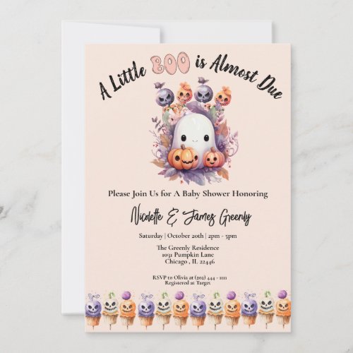 A Little Boo is Almost Due Baby Shower Invitation
