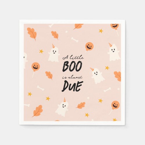 A little boo is almost due baby shower  napkins