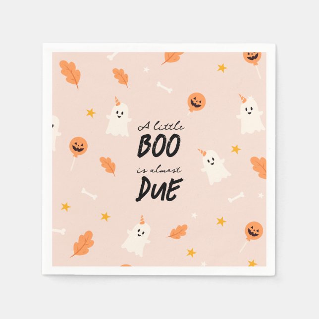A little boo is almost due baby shower  napkins (Front)