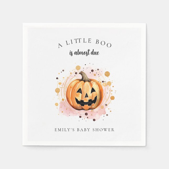 A Little Boo is Almost Due Baby Shower Napkins (Front)