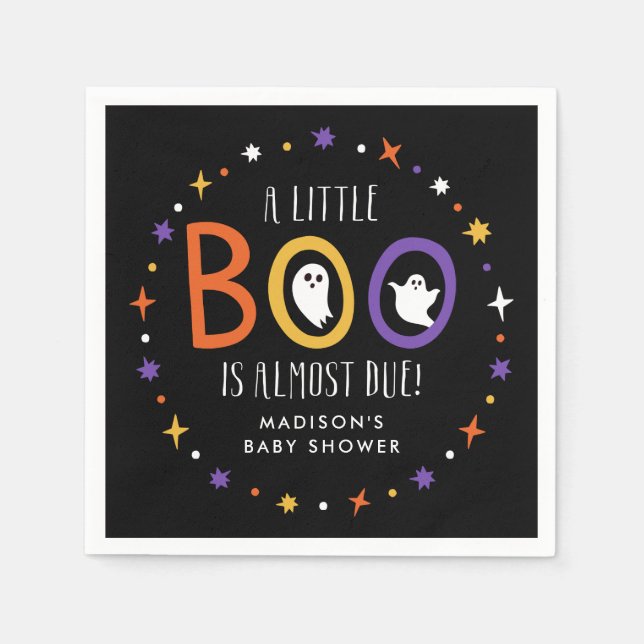 A Little Boo is Almost Due Baby Shower Napkins (Front)