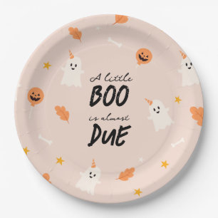 A little boo is almost due baby shower paper plates