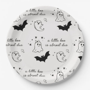 A Little Boo Is Almost Due Baby Shower Paper Plates