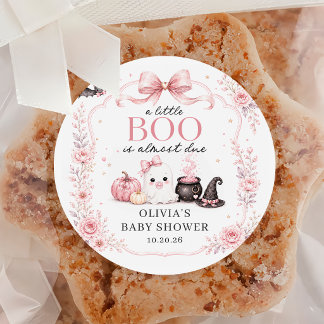 A Little Boo is Almost Due Baby Shower Sticker