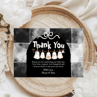 A Little Boo Is Almost Due Baby Shower Thank You Card