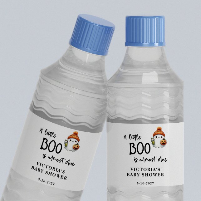 A little Boo is almost Due Baby Shower Water Bottle Label (Creator Uploaded)