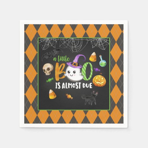 A Little Boo is Almost Due Blk Party  Napkins