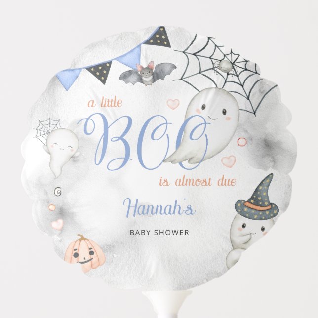 A Little Boo is Almost Due Boy Baby Shower Balloon (Front)
