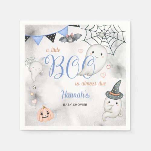 A Little Boo is Almost Due Boy Baby Shower Napkins