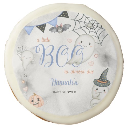 A Little Boo is Almost Due Boy Baby Shower Sugar Cookie