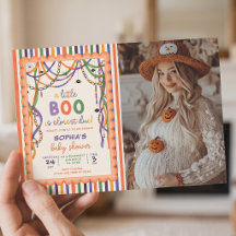 A Little Boo Is Almost Due Colorful Baby Shower