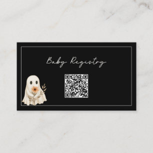 A Little Boo is Almost Due Cute Ghost Baby Shower Enclosure Card