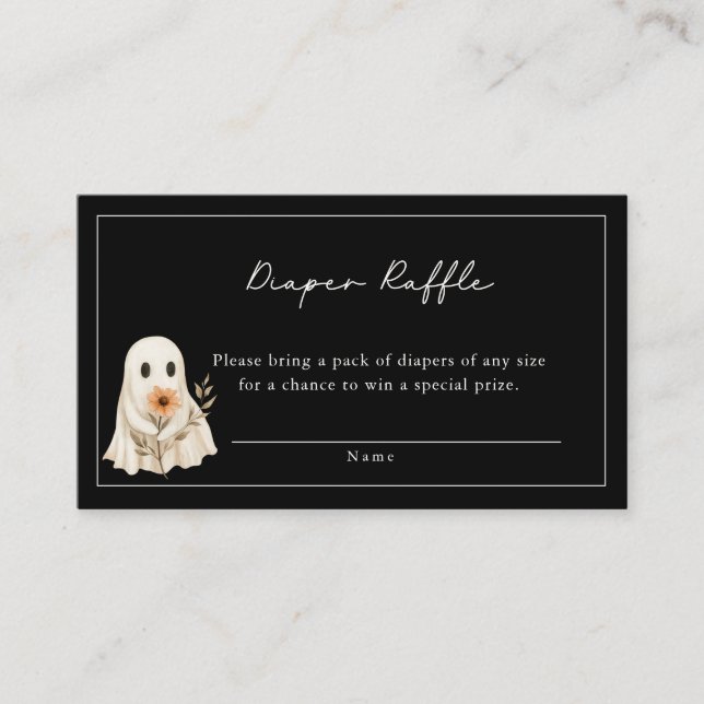 A Little Boo is Almost Due Cute Ghost Baby Shower  Enclosure Card (Front)