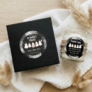 A Little Boo Is Almost Due Cute Ghost Favor  Classic Round Sticker
