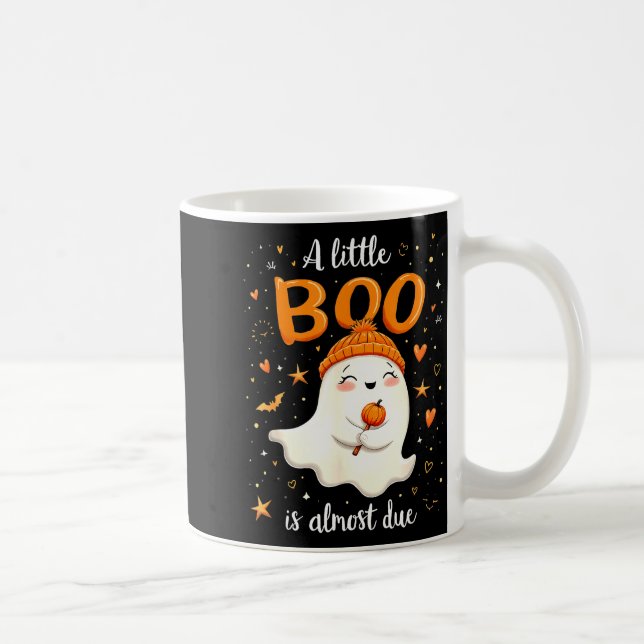 A Little Boo Is Almost Due Expecting Mom Halloween Coffee Mug (Right)