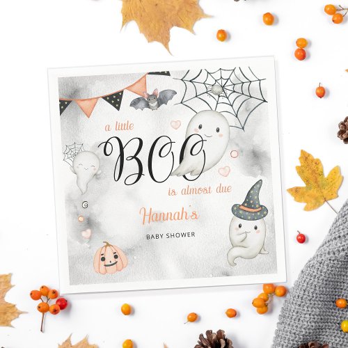 A Little Boo is Almost Due Fall Baby Shower  Napkins