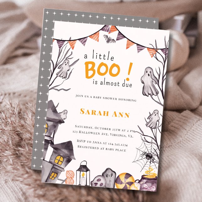 A little Boo is Almost Due Ghost Baby Shower  Invitation (A little Boo is Almost Due Ghost Baby Shower Invitation)