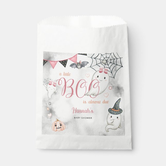 A Little Boo is Almost Due Girl Baby Shower  Favor Bag (Front)