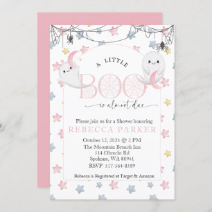 A Little Boo is almost due Girl Baby Shower Invitation
