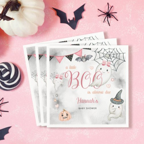 A Little Boo is Almost Due Girl Baby Shower  Napkins