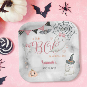 A Little Boo is Almost Due Girl Baby Shower Paper Plates