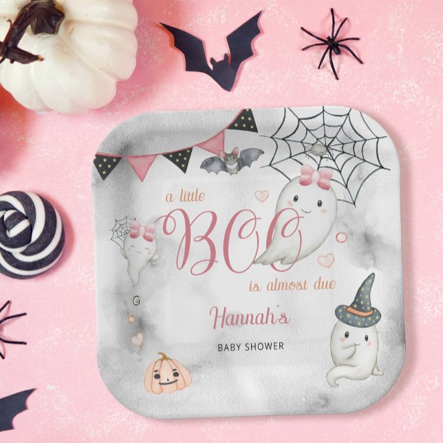 A Little Boo is Almost Due Girl Baby Shower  Paper Plates (Creator Uploaded)