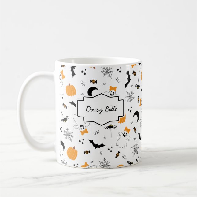 A Little Boo Is Almost Due Halloween Baby Shower Coffee Mug (Left)