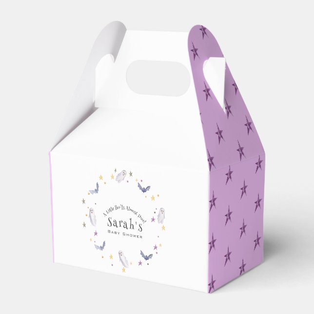 A Little Boo Is Almost Due Halloween Baby Shower Favor Boxes (Front Side)