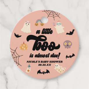 A Little Boo Is Almost Due! Halloween Baby Shower Favor Tags