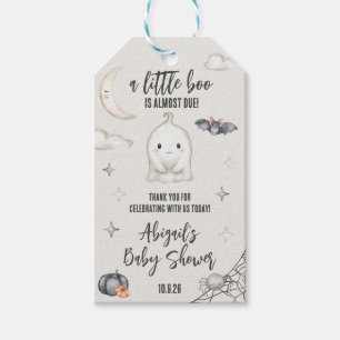 A Little BOO is almost Due! Halloween Baby Shower Gift Tags