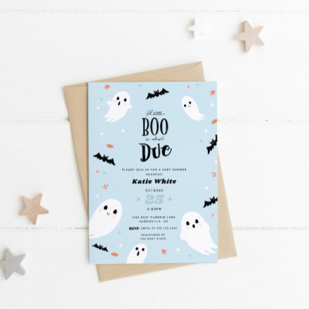 A Little Boo Is Almost Due Halloween Baby Shower I Invitation