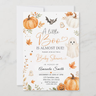 A Little Boo Is Almost Due Halloween Baby Shower Invitation